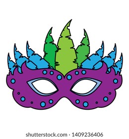 carnival mask with feathers vector illustration