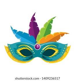 carnival mask with feathers vector illustration