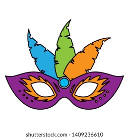 carnival mask with feathers vector illustration