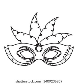 carnival mask with feathers vector illustration