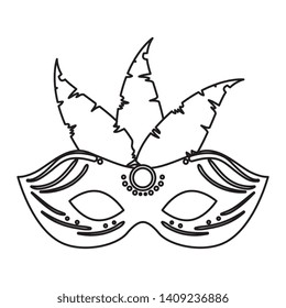 carnival mask with feathers vector illustration