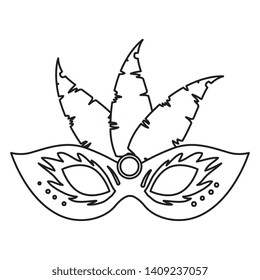 carnival mask with feathers vector illustration