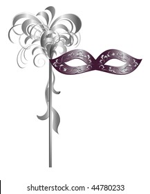 Carnival mask with feathers. Vector-Illustration