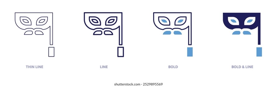 Carnival mask festival icon in 4 different styles. Thin Line, Line, Bold, and Bold Line. Duotone style. Editable stroke.