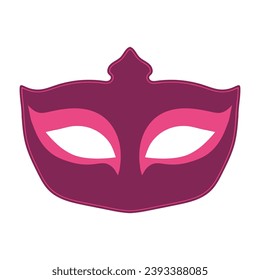Carnival mask. Festive element for holiday. Flat cartoon vector illustration isolated on a white background.