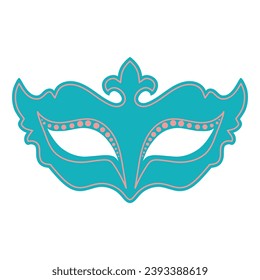 Carnival mask. Festive element for holiday. Flat cartoon vector illustration isolated on a white background.