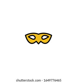 Carnival Mask filled line Icon thin line icon flat on white background good for celebration