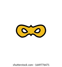 Carnival Mask filled line Icon thin line icon flat on white background good for celebration