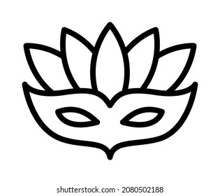 Carnival mask flat line icon. Carnival dressing. Costume for masquerade. Outline sign for mobile concept and web design, store.