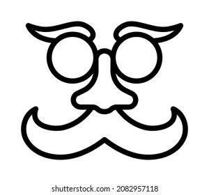 Carnival mask flat line icon. Carnival dressing. Costume for masquerade. Outline sign for mobile concept and web design, store.