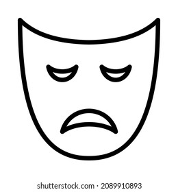 Carnival mask flat line icon.  Costume for masquerade. Outline sign for mobile concept and web design, store.