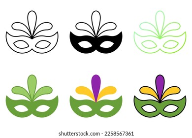 Carnival Mask in flat style isolated