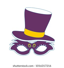 carnival mask with gentleman hat