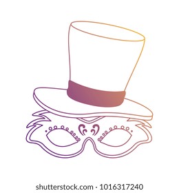 carnival mask with gentleman hat
