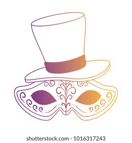 carnival mask with gentleman hat