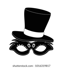 carnival mask with gentleman hat