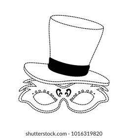 carnival mask with gentleman hat