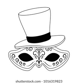 carnival mask with gentleman hat