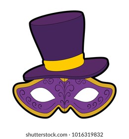 carnival mask with gentleman hat