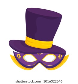 carnival mask with gentleman hat