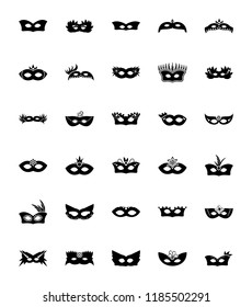 
Carnival Mask Glyph Vector Icons
