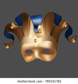 carnival mask gold and blue