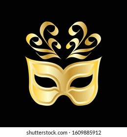 carnival mask with gold color vector image