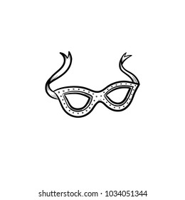 Carnival mask hand drawn outline doodle icon. Eyes accessory for carnival vector sketch illustration for print, web, mobile and infographics isolated on white background.