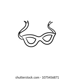 Carnival mask hand drawn outline doodle icon. Eyes accessory for carnival vector sketch illustration for print, web, mobile and infographics isolated on white background.