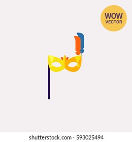 Carnival Mask with Handle Icon