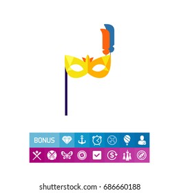 Carnival Mask with Handle Icon