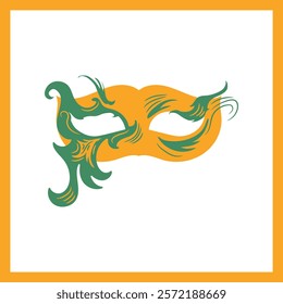 Carnival mask. Happy carnival festive concept with musical trumpet mask. Vector Design illustration.