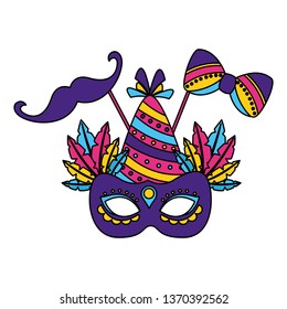 carnival mask hat mustache party