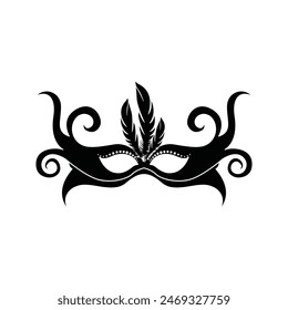 carnival mask icon black silhouette