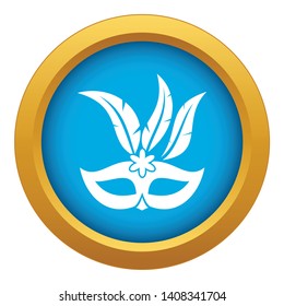 Carnival mask icon blue vector isolated on white background for any design