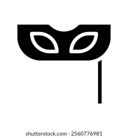 Carnival mask icon. Concept of masquerade, mystery, and anonymity.