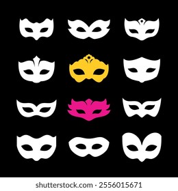 Carnival mask icon. Mask for an event or holiday, Venetian or festival. Symbol of concealment of identity, incognito, anonymous or role-playing games.