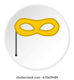 Carnival mask icon in flat circle isolated vector illustration for web