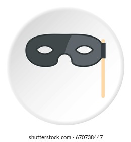 Carnival mask icon in flat circle isolated vector illustration for web