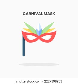 Carnival Mask icon flat. Vector illustration on white background. Can used for web, app, digital product, presentation, UI and many more.