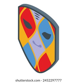 Carnival mask icon isometric vector. Mystery party. Elegance fun art