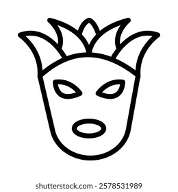 Carnival Mask Icon in Line Style