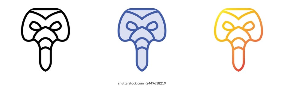 carnival mask icon. Linear, Blue Fill and Gradient Style Design Isolated On White Background