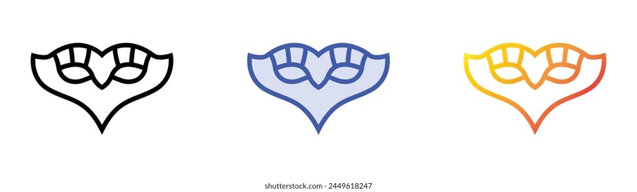 carnival mask icon. Linear, Blue Fill and Gradient Style Design Isolated On White Background