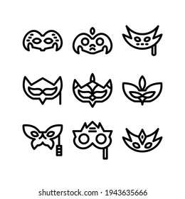 carnival mask icon or logo isolated sign symbol vector illustration - Collection of high quality black style vector icons
