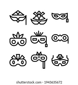 carnival mask icon or logo isolated sign symbol vector illustration - Collection of high quality black style vector icons
