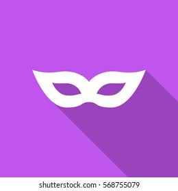 Carnival mask icon with long shadow. Vector