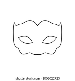 Carnival Mask icon in outline style. For web, print, creative design. Vector illustration. Isolated on white background
