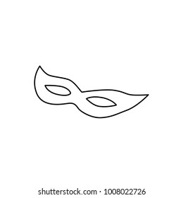 Carnival Mask icon in outline style. For web, print, creative design. Vector illustration. Isolated on white background