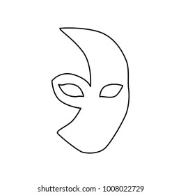 Carnival Mask icon in outline style. For web, print, creative design. Vector illustration. Isolated on white background